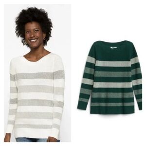 EUC Market & Spruce Waffle Knit Sweater | Green/Gray | Size small